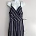 Theory Hammered Stripe Spaghetti Wrap Dress 8 395