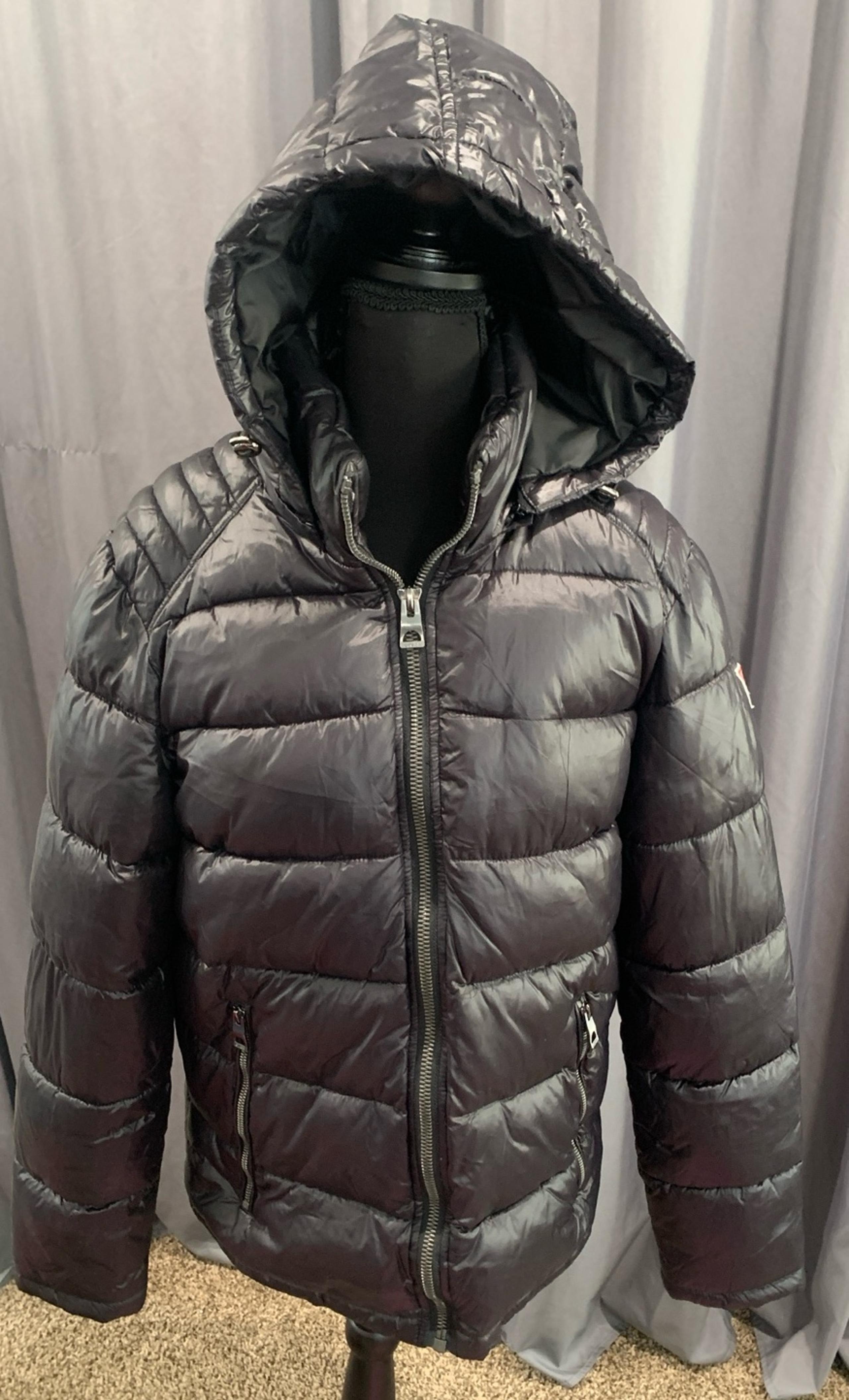 GUESS MEN GLOSS PUFFER JACKET SIZE SMALL FULL ZIP