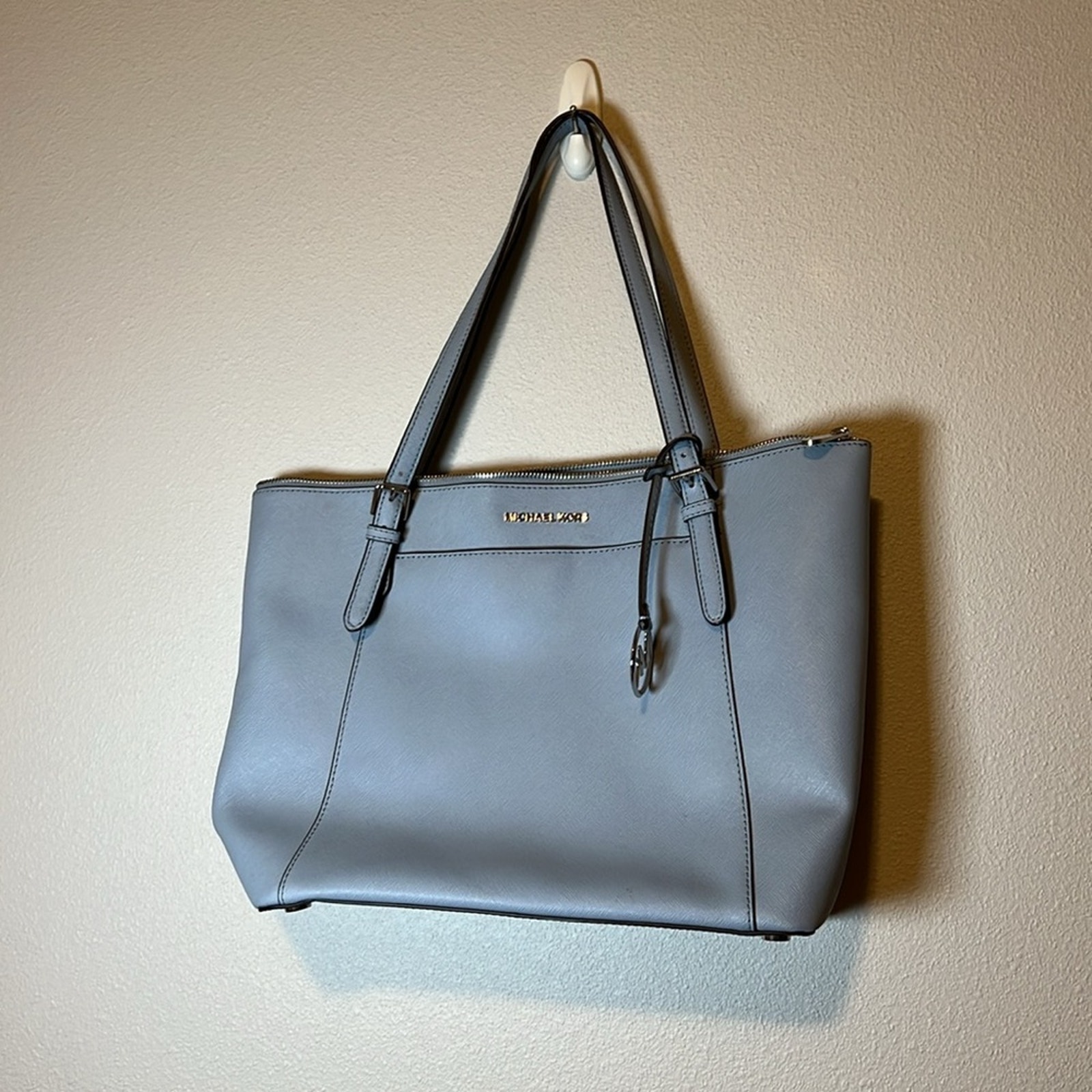 Blue Michael Kors Ciara leather tote