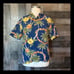 Caribbean pure silk Hawaiian button up shirt floral palm trees summer vacation