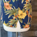 Caribbean pure silk Hawaiian button up shirt floral palm trees summer vacation
