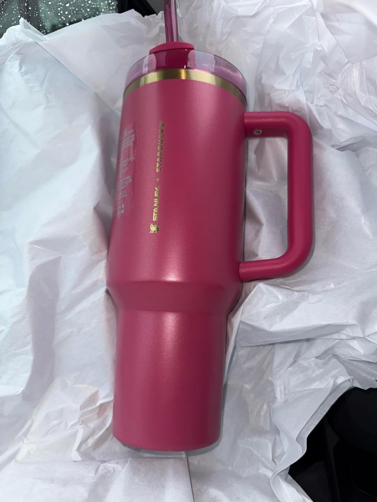 Starbucks - Berry Pink Glitter Stanley Tumbler (40 oz) - Holiday 2024