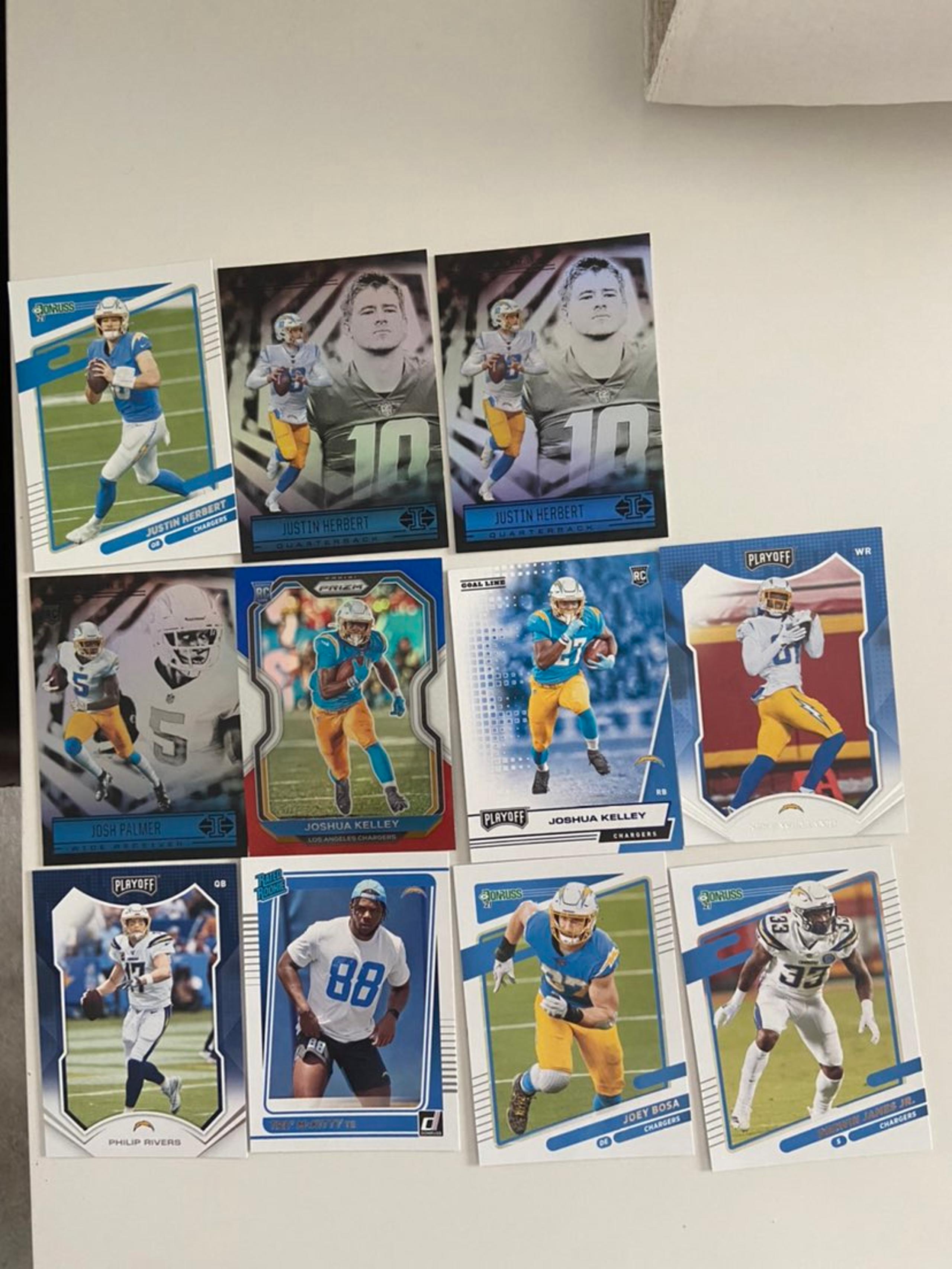 LA Chargers NFL Card Lot
