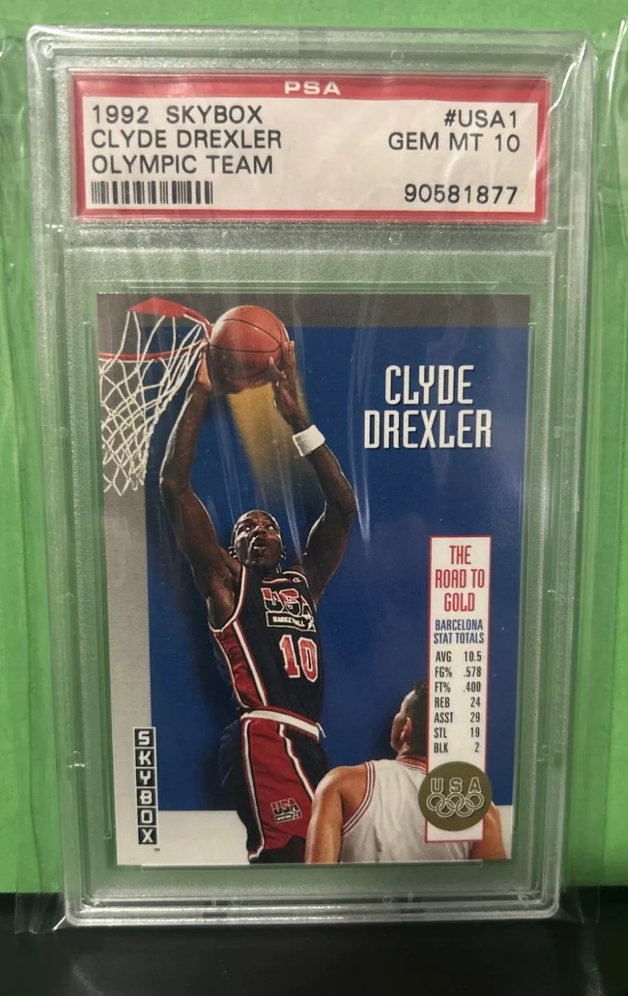 1992 Skybox Clyde Drexler Olympic Team #USA1 graded PSA 10