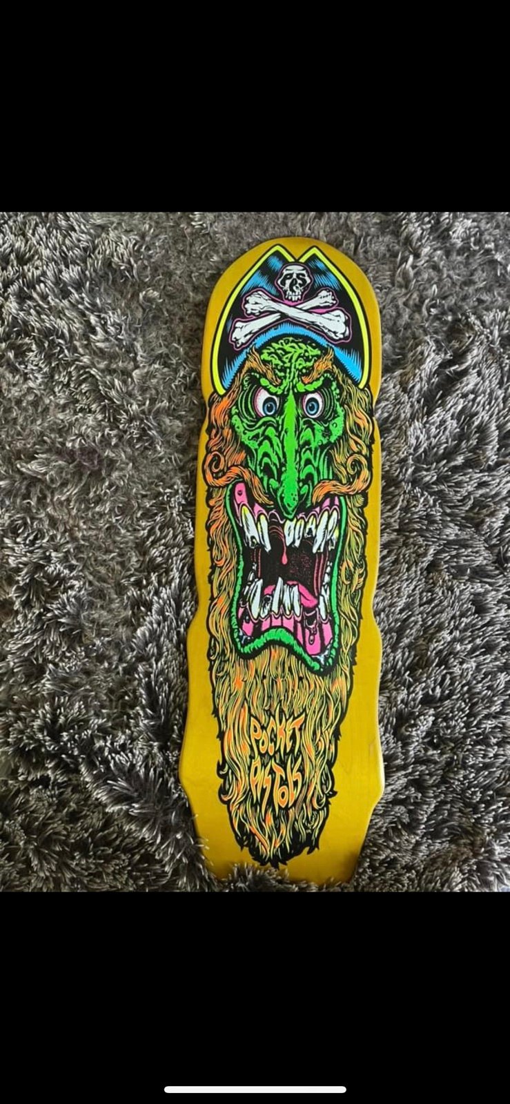 Pocket pistols skateboard deck Matt French design