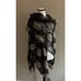 Conrad C Collection floral crochet shawl in gray and black.
