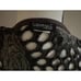 Conrad C Collection floral crochet shawl in gray and black.