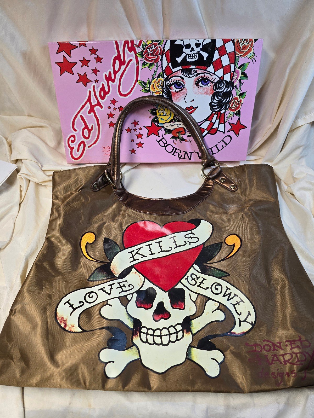 Ed Hardy Brown Tote Bags | Mercari