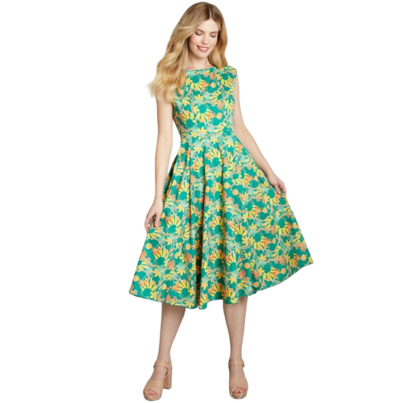 NWT ModCloth Tropical Fit-and-Flare Plus Size Dress Size 22