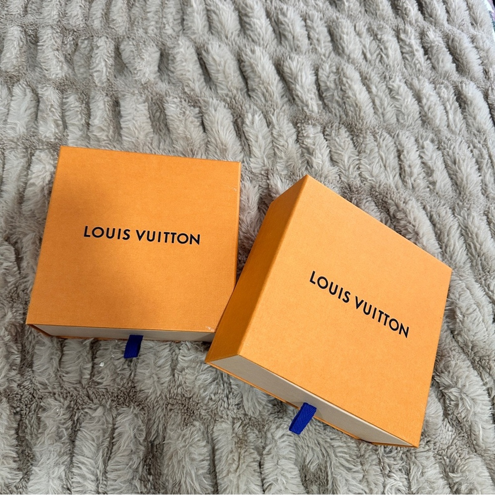 Louis Vuitton Orange Square Shaped Luxury Storage Or Gifting Boxes Lot Of 2