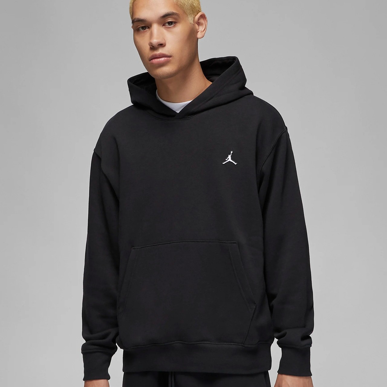 Air Jordan Brooklyn Fleece Men's Pullover Hoodie Size Large Black/Wht DQ7466-010