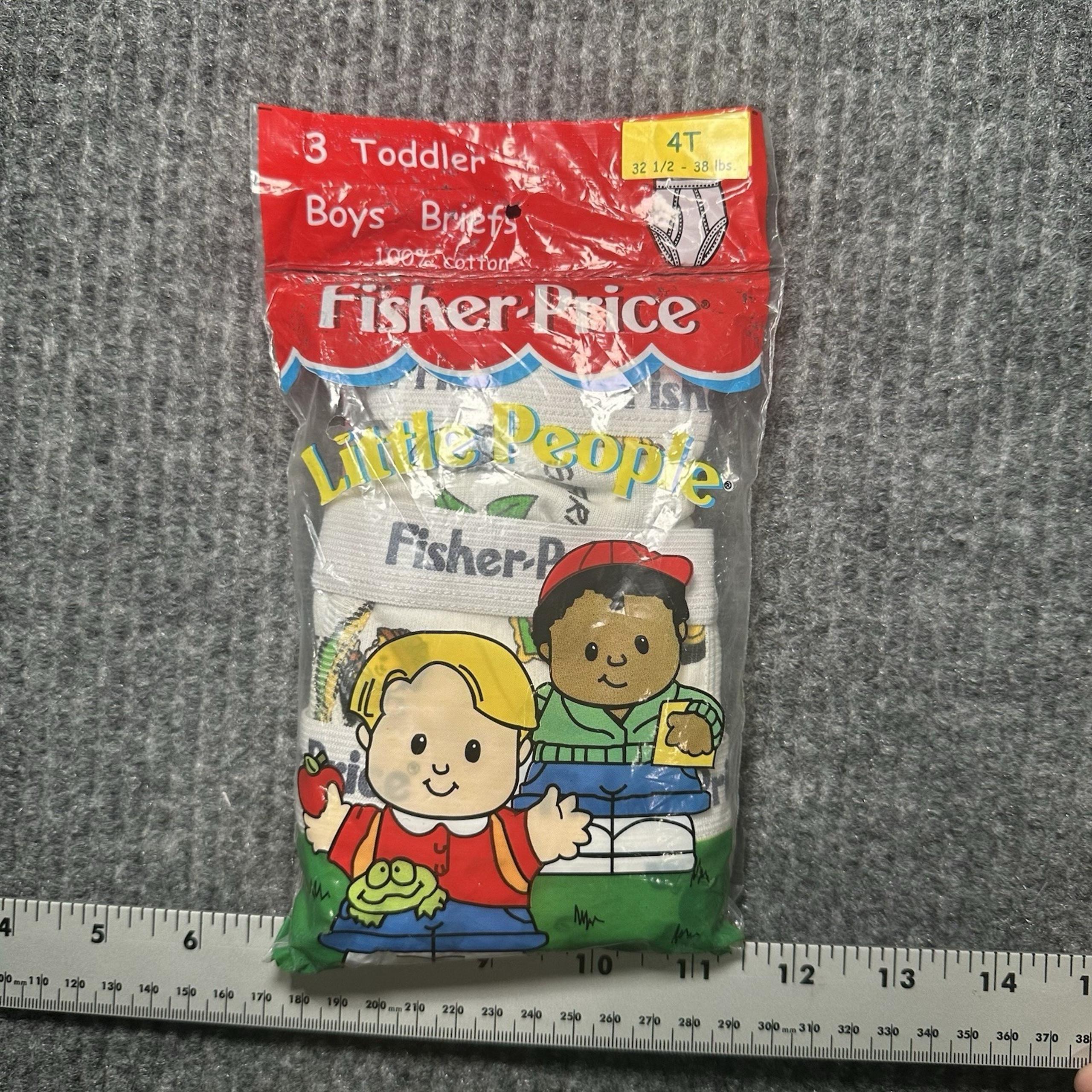 New 3pk Vintage 2000 Mattel Fisher Price Little People Boys Briefs 4t Underwear