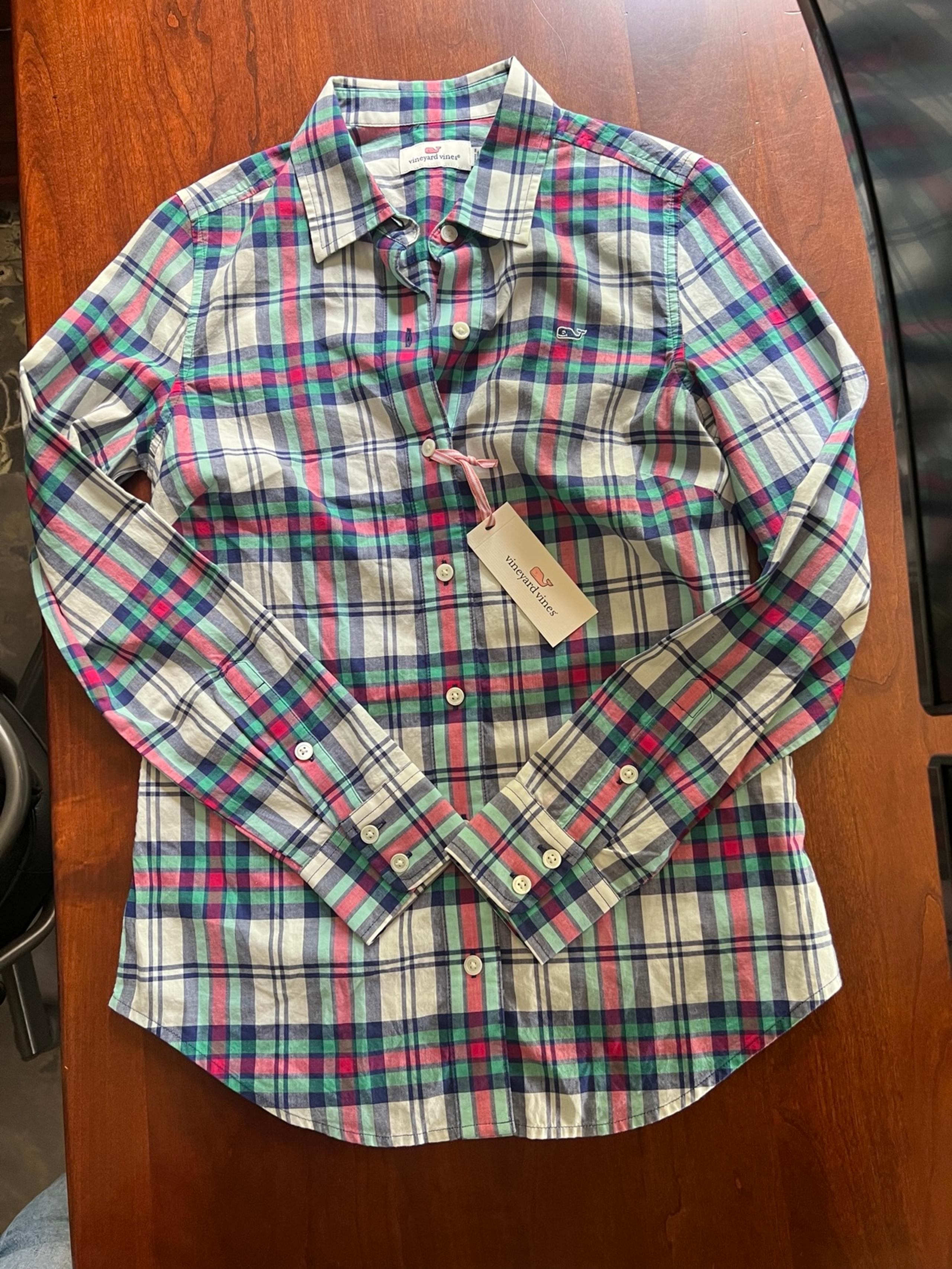 NWT Vineyard Vines Festive Plaid Button Down Shirt Sprout - 00