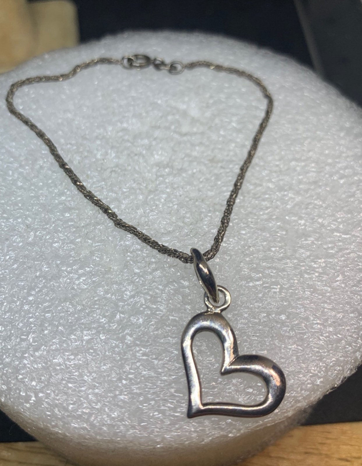 Vintage Sterling BARSE Heart open style pendant With bracelet chain