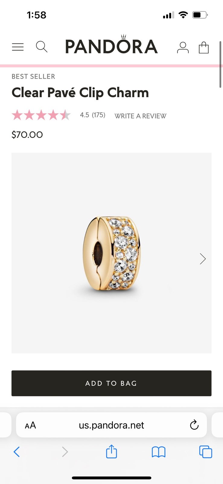 Pandora Pave Clip