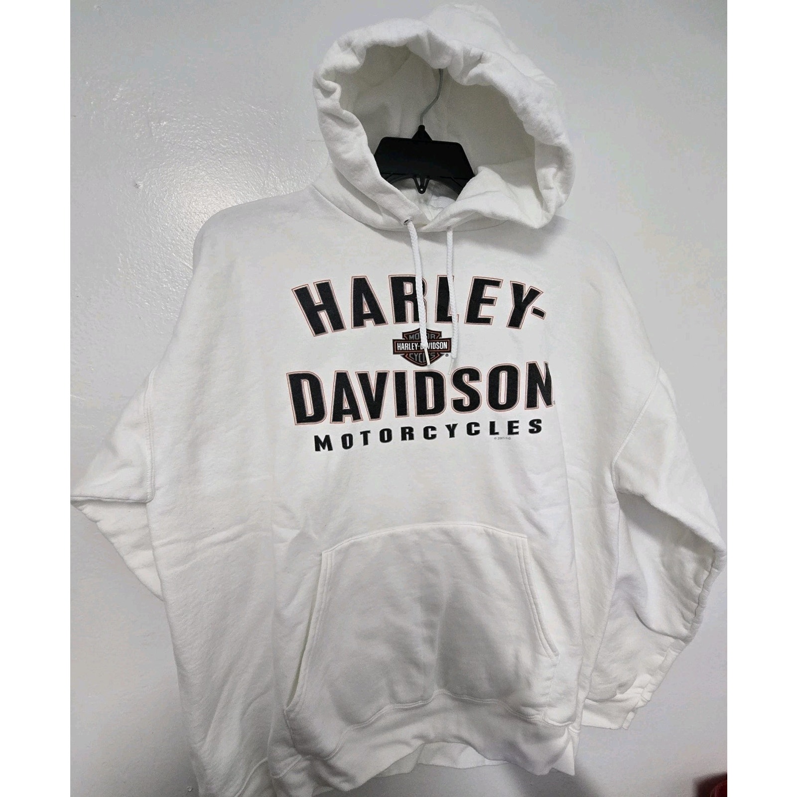 Harley Davidson Motorcycles ForMan White Hoodie Sz ( see the measurements)