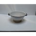 Vintage Enamelware Colander Strainer, White & Blue Chippy Farmhouse Primitive