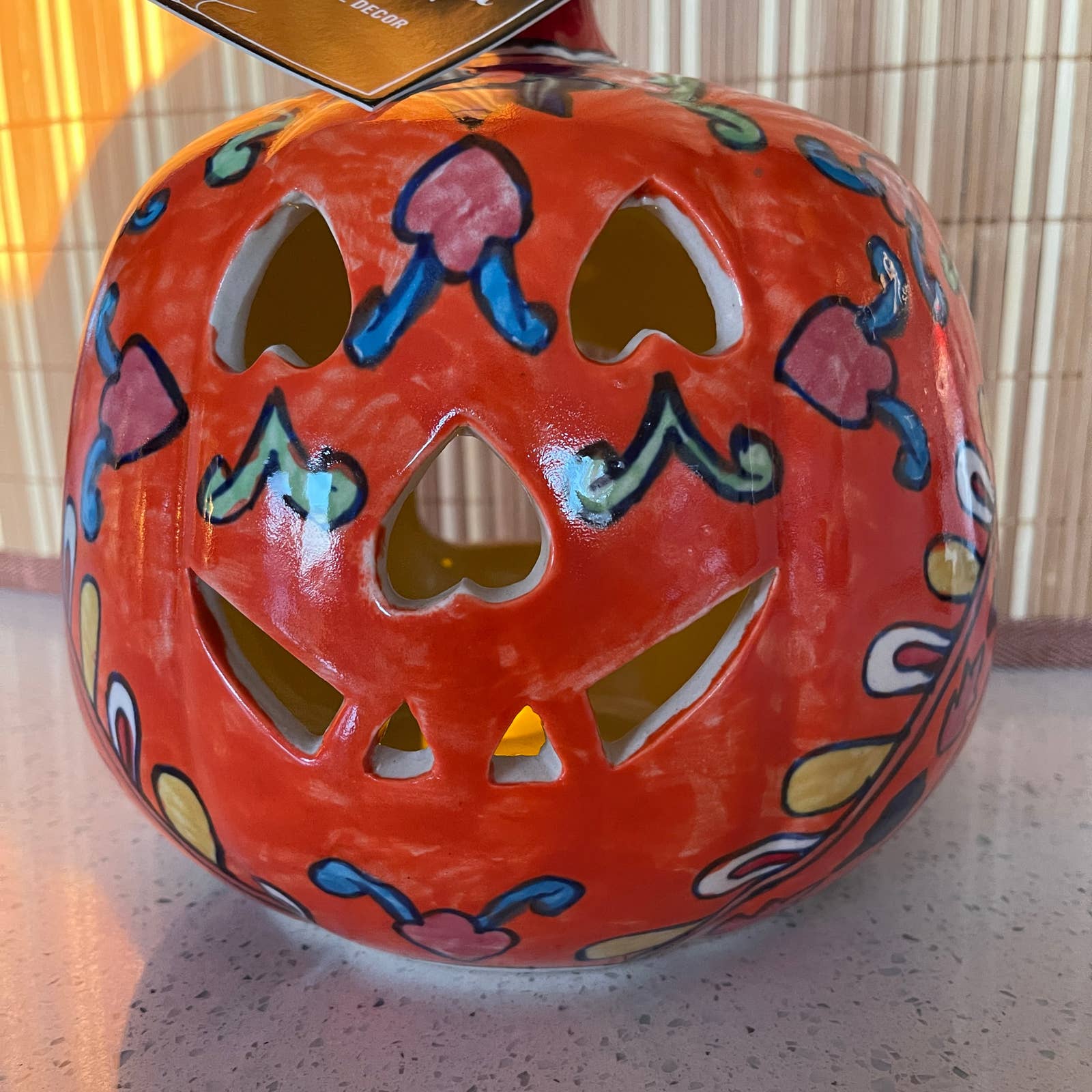Martha Stewart Jack-o-Lantern Candle Holder Tea Light Spooky Day of the Dead