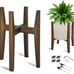 Adjustable Plant Stand, Bamboo Mid Century Modern Indoor Plants Stands