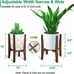 Adjustable Plant Stand, Bamboo Mid Century Modern Indoor Plants Stands