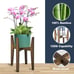 Adjustable Plant Stand, Bamboo Mid Century Modern Indoor Plants Stands