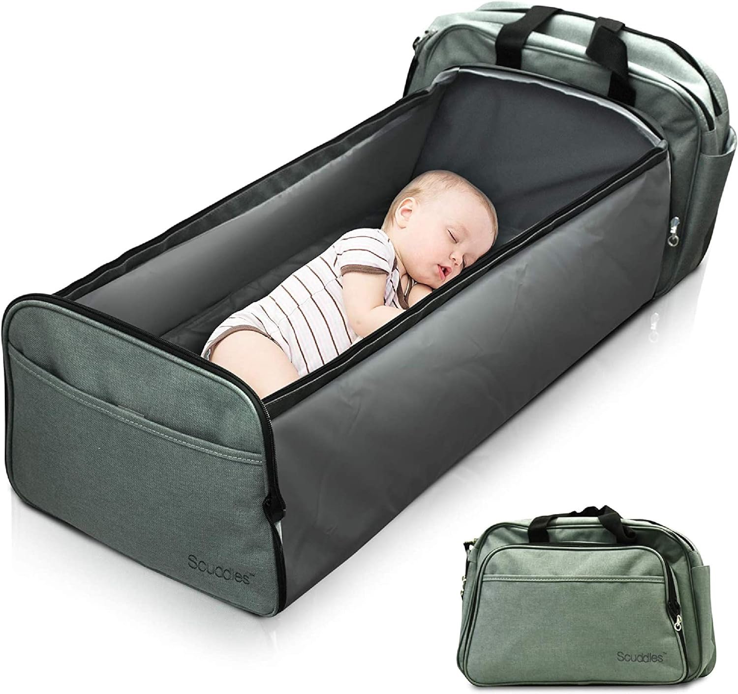 Scuddles 3-1 Portable Bassinet for Baby - Foldable Baby Bed - Travel Bassinet…