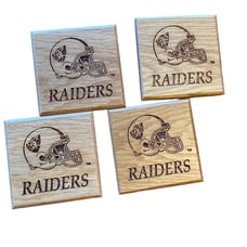 NFL Las Vegas Raiders Wooden laser cut boasters coasters