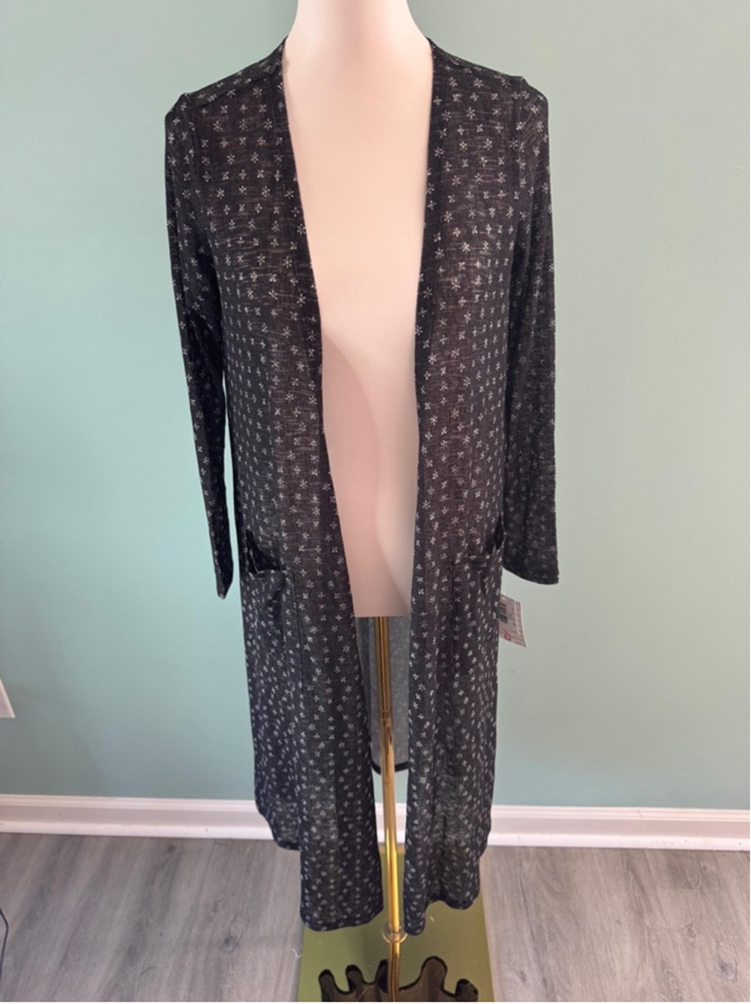 Women's LuLaRoe Sarah Cardigan Size S Black & White