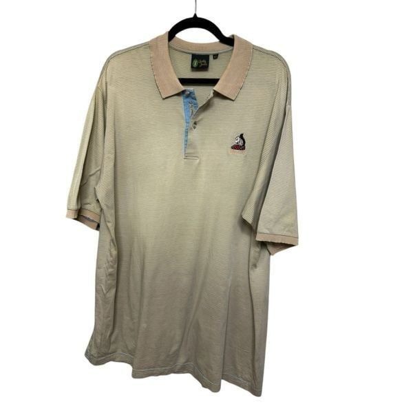 Bobby Jones Vintage Striped Men's Gold Polo Shirt Size XL