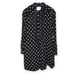Kate Spade Ditsy Floral Pintuck Pleats Daisy Crochet Trim Popover Black Silk XXS