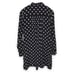 Kate Spade Ditsy Floral Pintuck Pleats Daisy Crochet Trim Popover Black Silk XXS