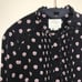 Kate Spade Ditsy Floral Pintuck Pleats Daisy Crochet Trim Popover Black Silk XXS