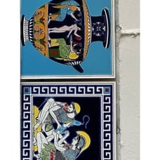 GREEK MYTHOLOGY CERAMIC TILE WALL ART, HAND MADE BY: SMALTOTECHNIKI