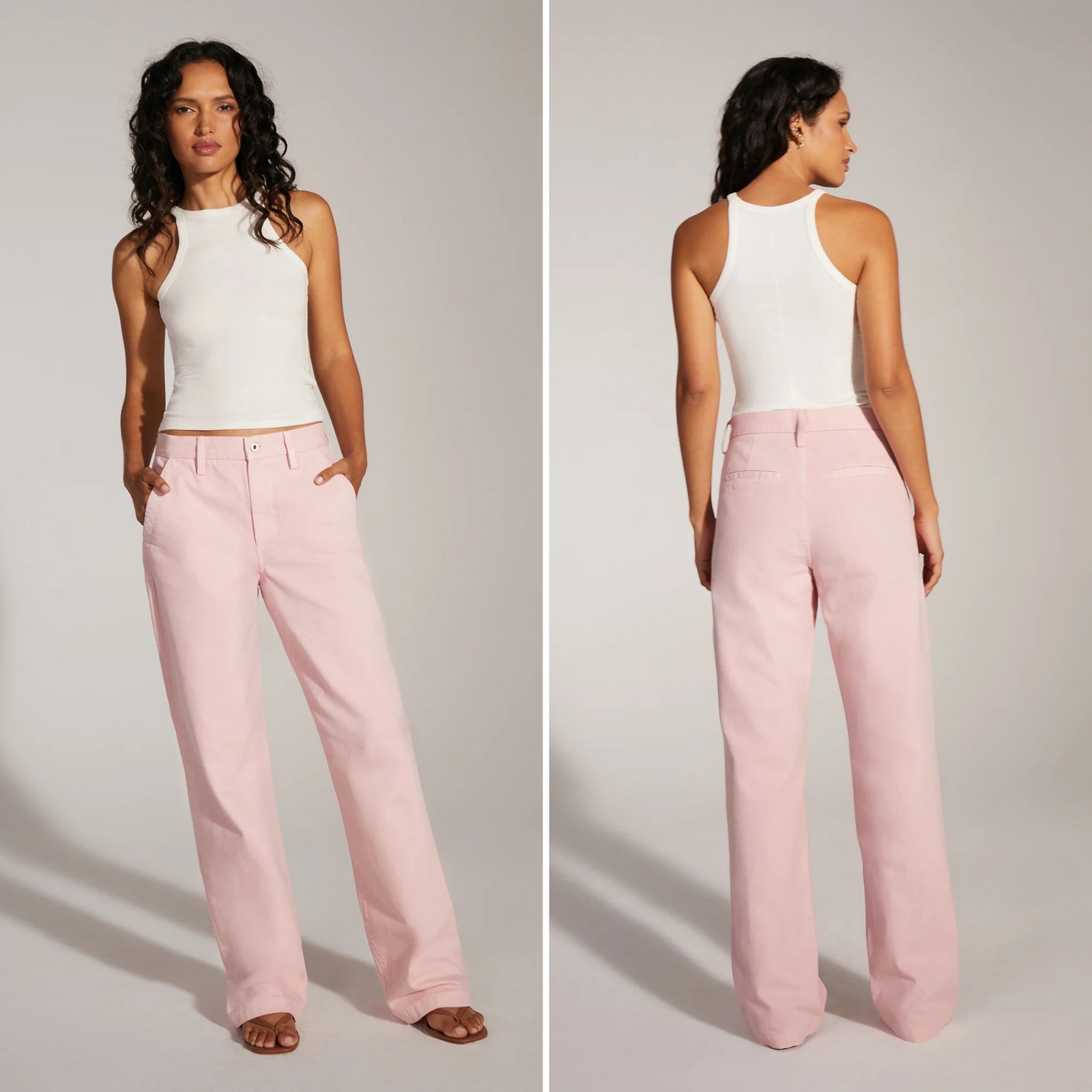 NWOT THE TAYLOR LOW RISE TROUSER Ballet Slipper Pink Size 23 Wide Leg Slouchy