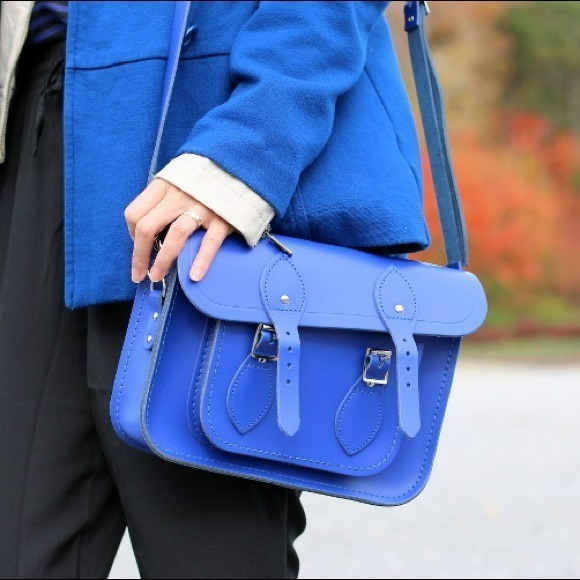 Leather Satchel Blue Bag YOSHI