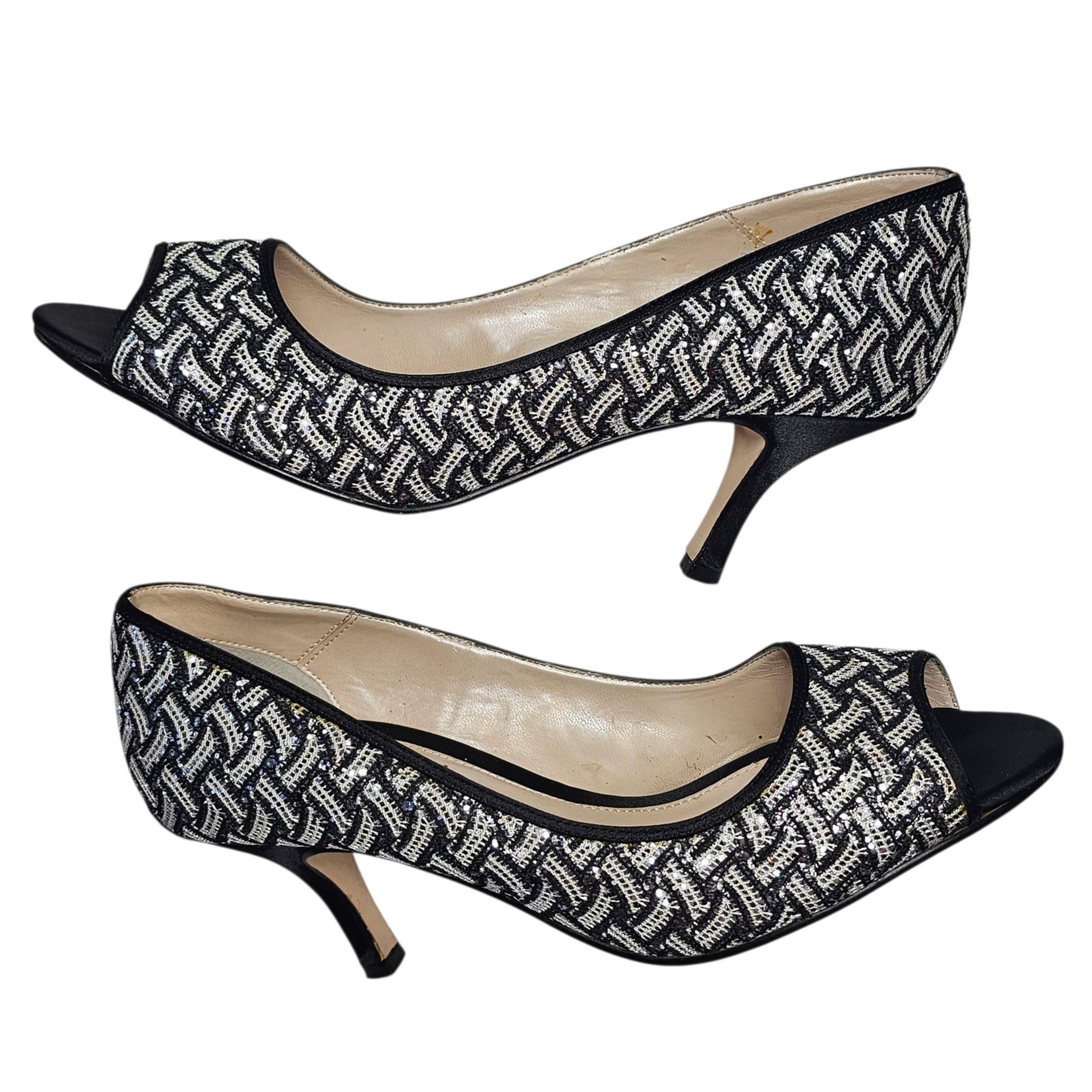 Capparos Silver Metallic "Buffy" Dressy Formal Peep Toe Pumps Size  9.5M
