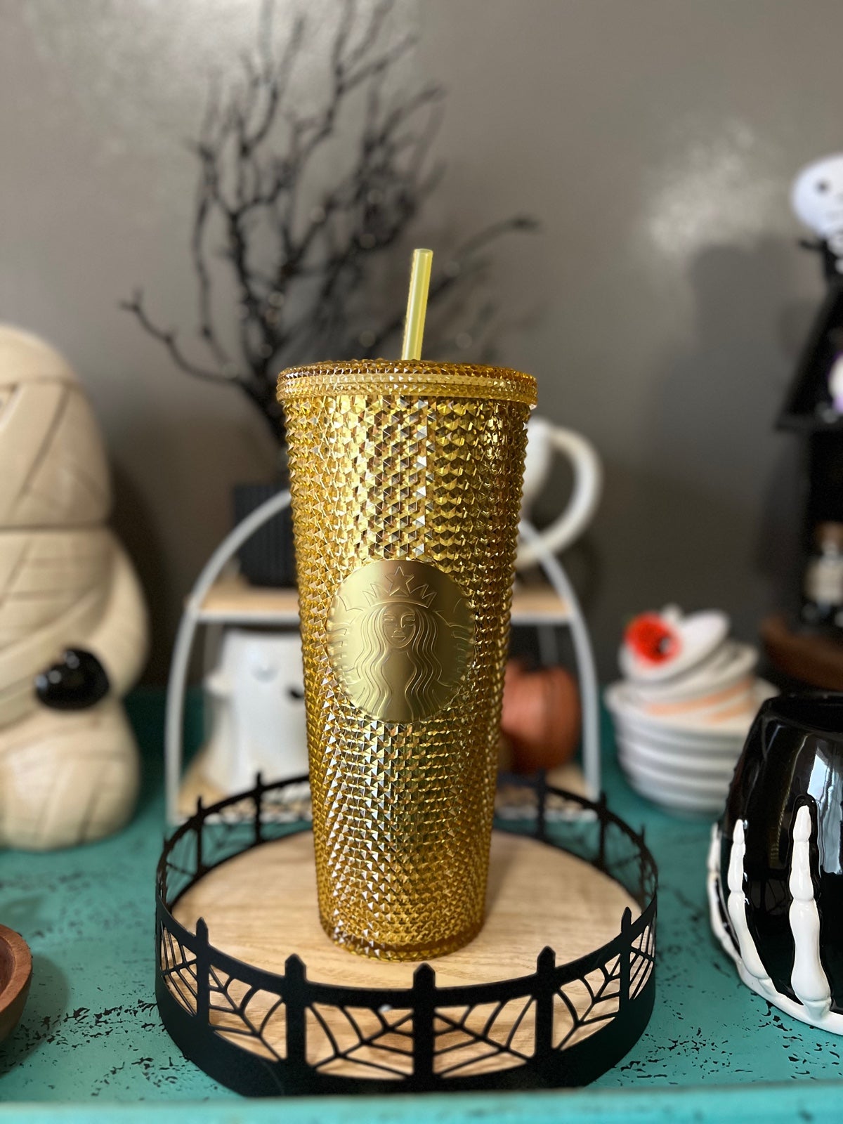 Starbucks China Gold Bling Studded