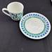 RARE Vintage Set 4 Arzberg Germany 48 Tea Cup & Saucer Blue Green Tulip MCM