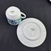 RARE Vintage Set 4 Arzberg Germany 48 Tea Cup & Saucer Blue Green Tulip MCM