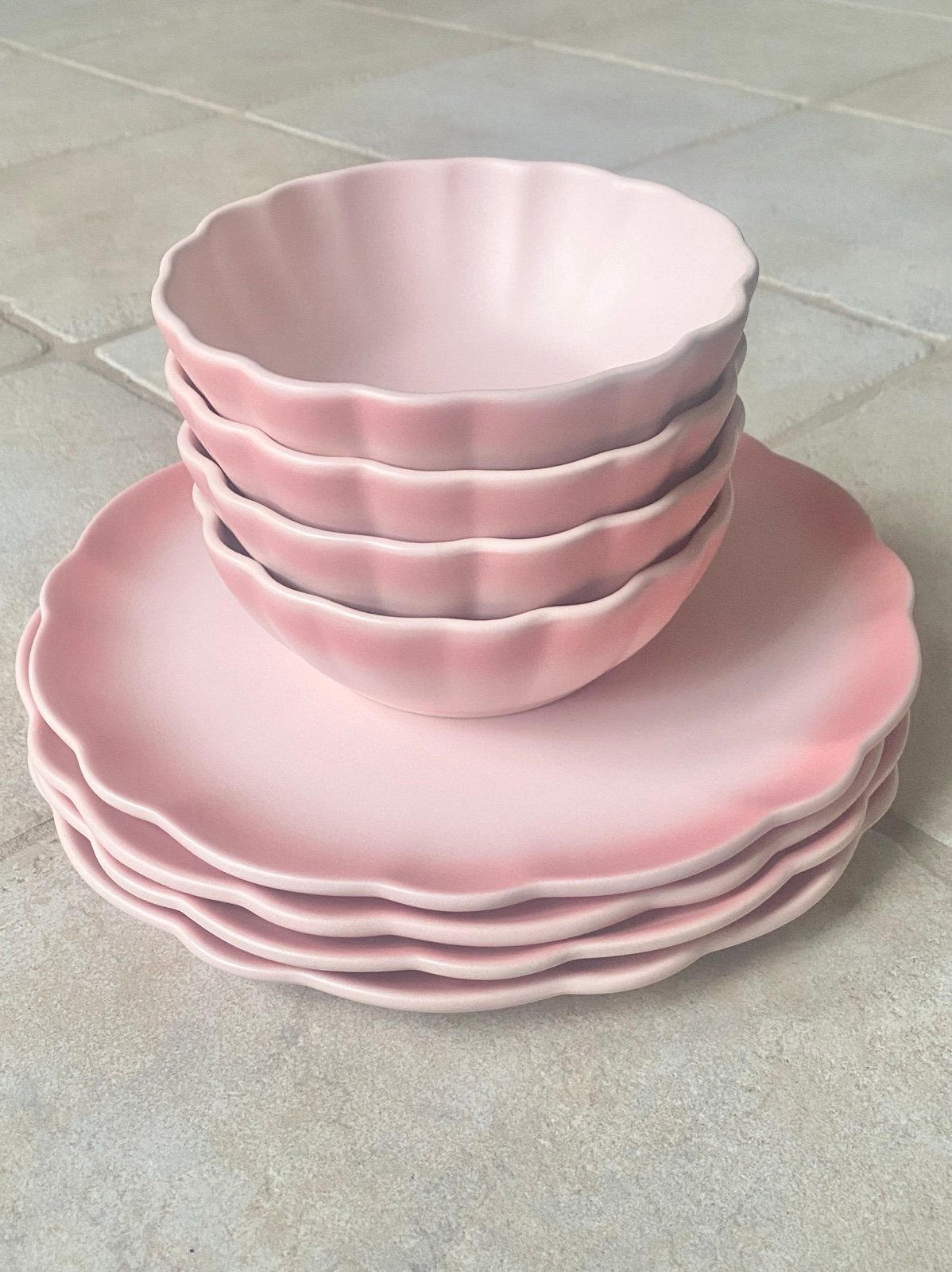 Pink Springtime Plates & Bowls Set