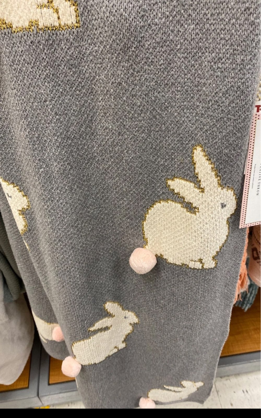 Cupcakes and Cashmere Easter Bunny Pom Pom Tail Blanket