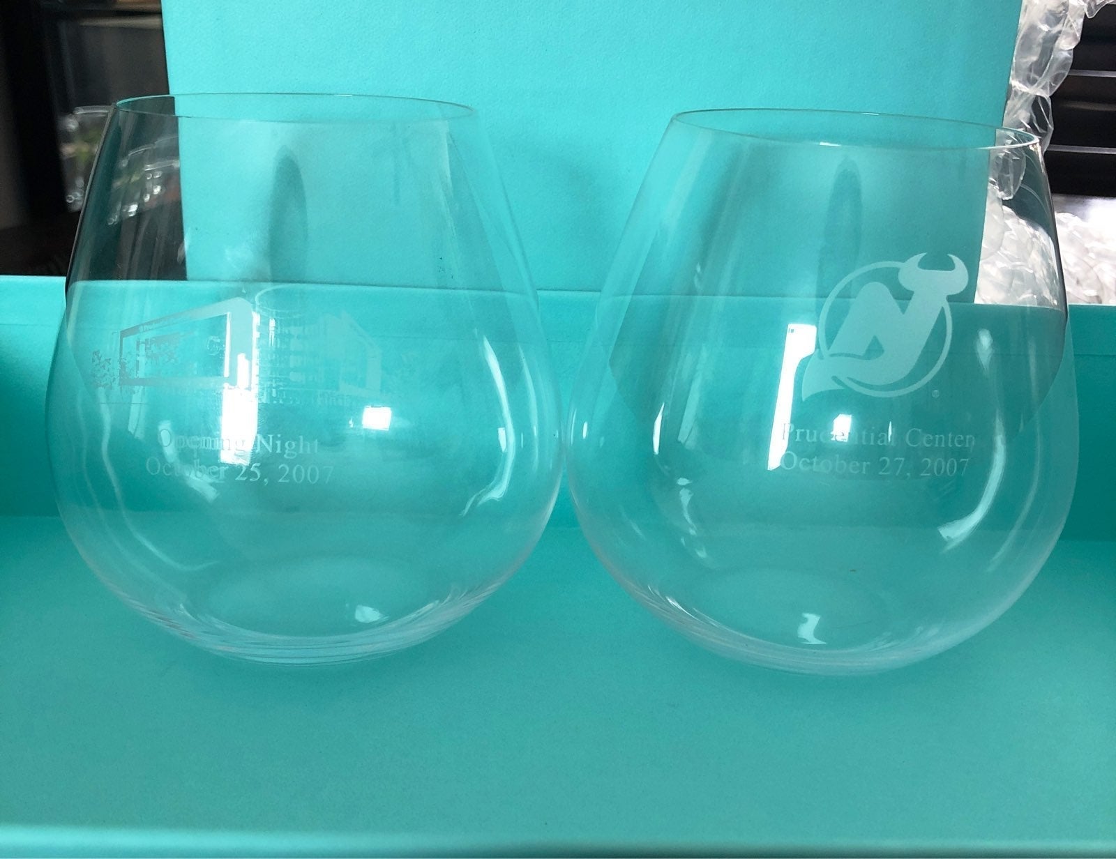 NJ Devils 2007 Opening Night Wine Glasses