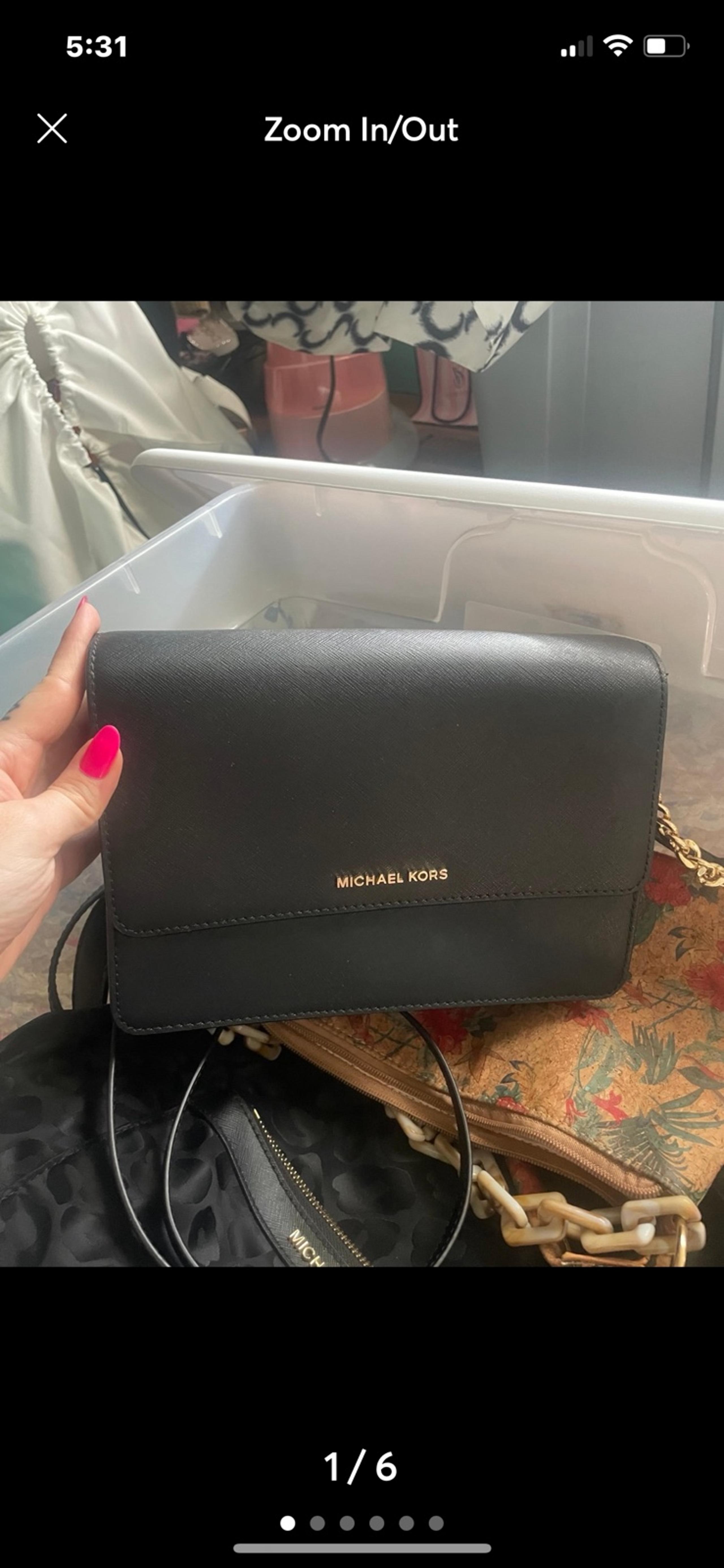 Michael Kors Black Leather Cross Body Bag