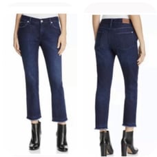 Burberry London Slim Crop Frayed Hem Jeans