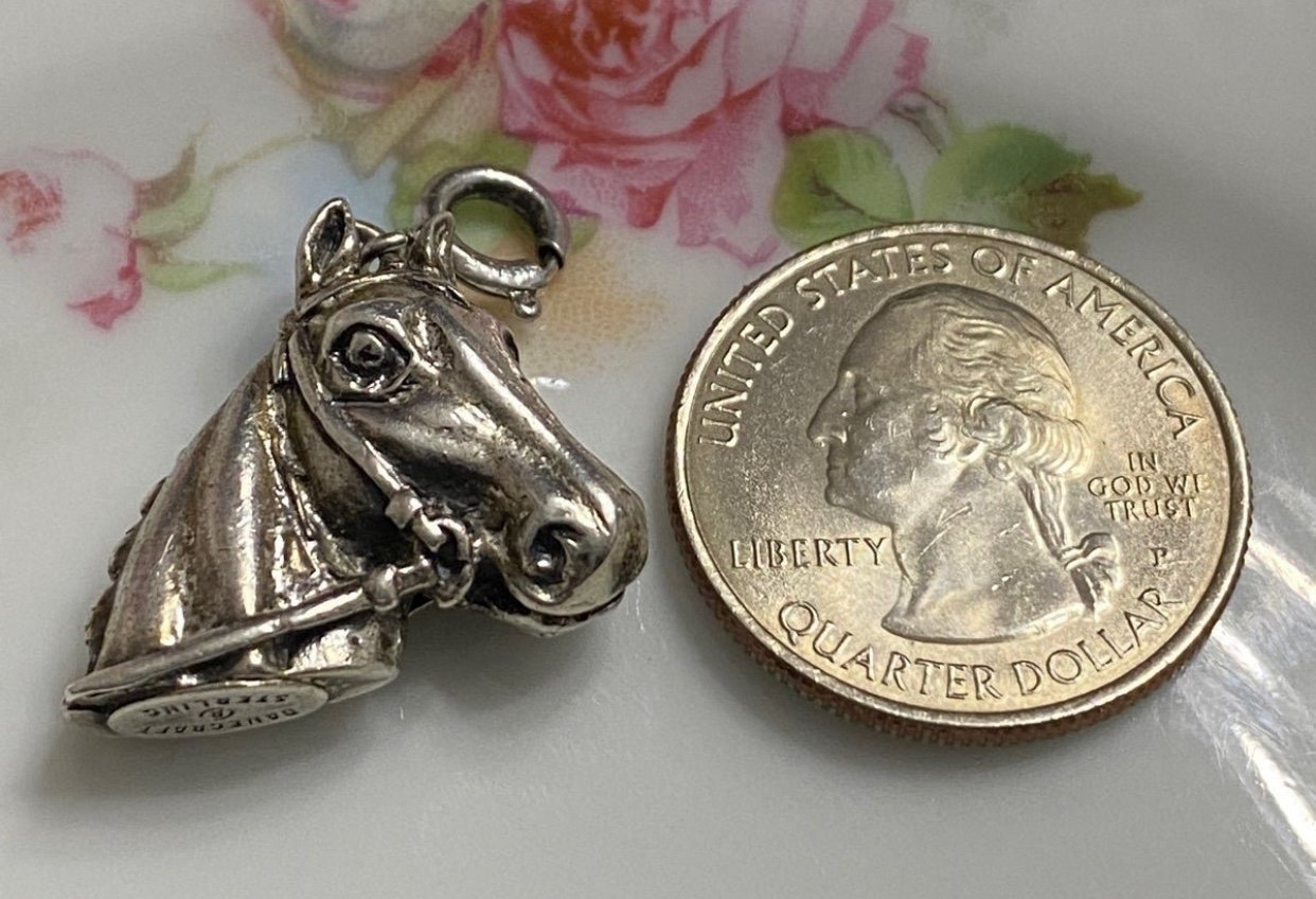 VTG Danecraft Sterling 3D Detailed Horse Head Pendant