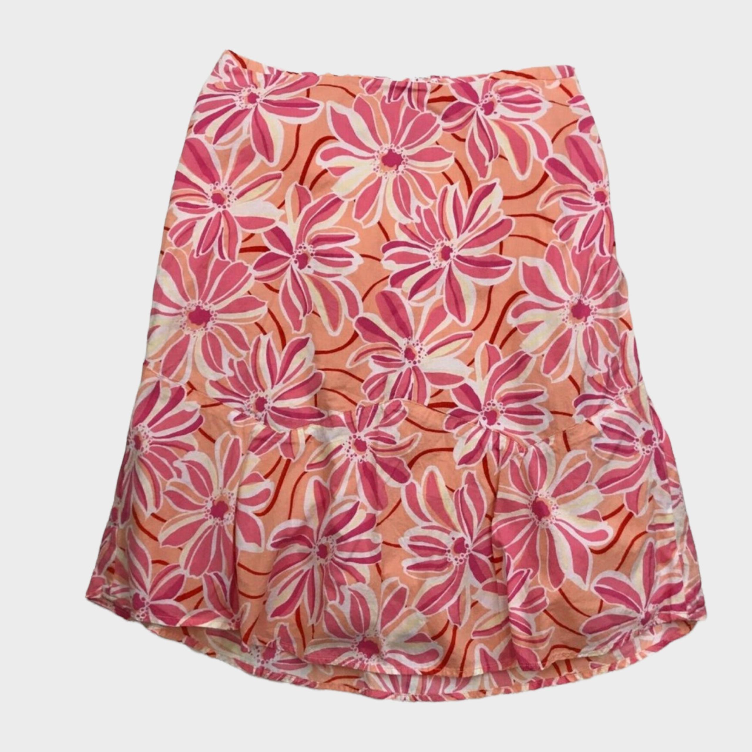Geoffrey Beene Sport Womens 8 Skirt A Line Pink Floral
