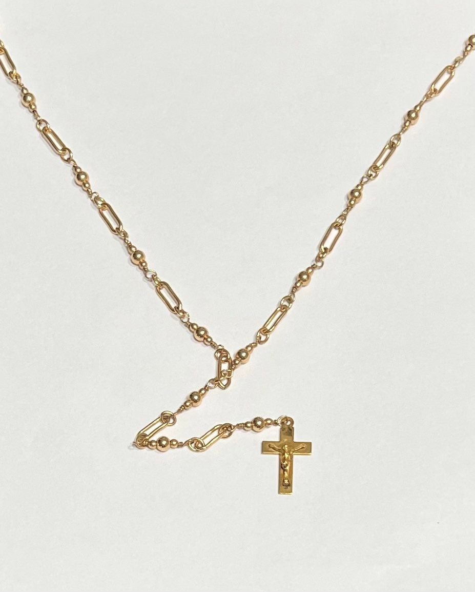 14k Gold Filled Rosary Necklace One of a Kind