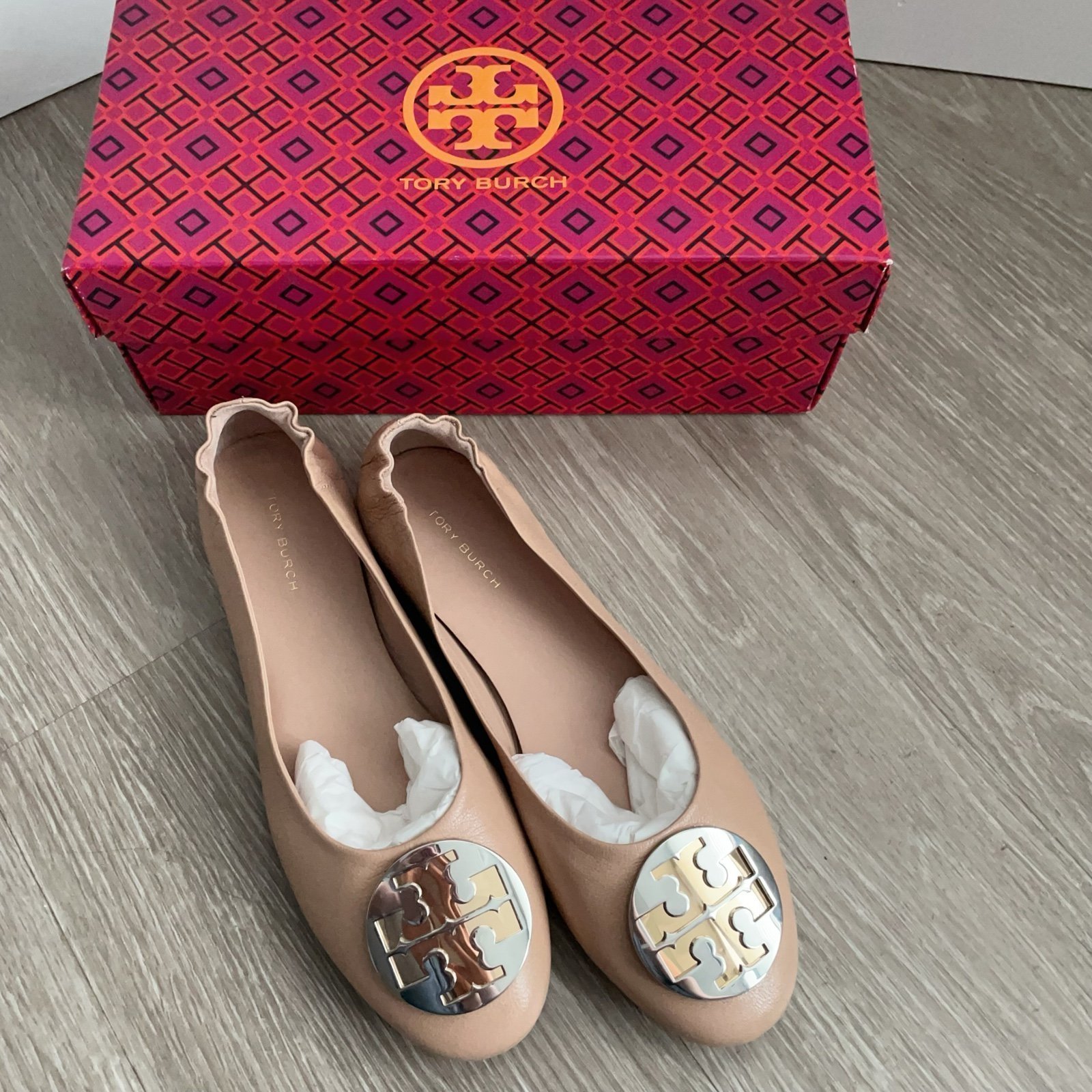Tory Burch Beige Ballet Flats