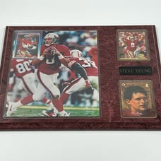 Vintage 90s NFL STEVE YOUNG San Francisco 49ers Football Wall Hanging Plaque