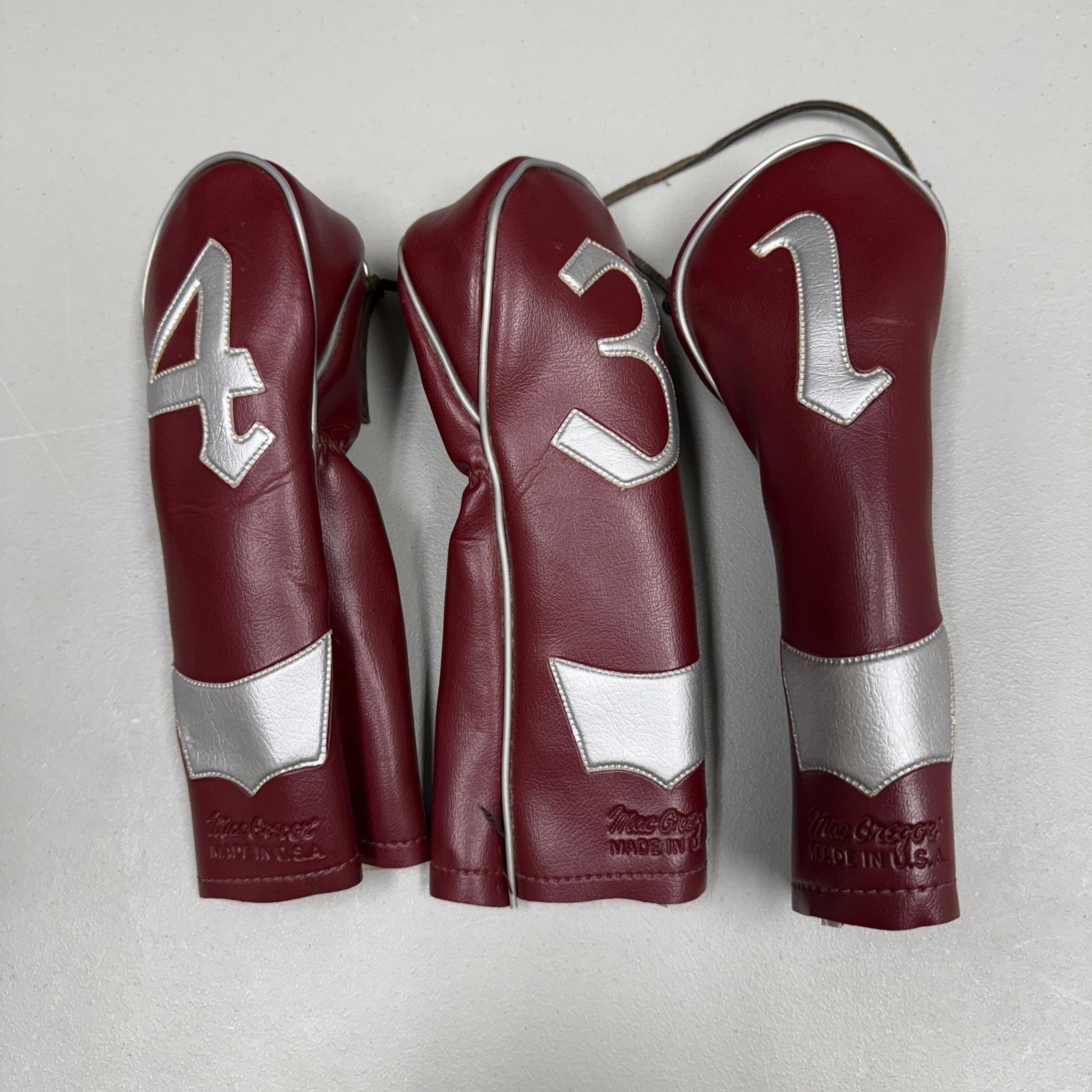 Vintage MacGregor Golf Club Head Covers 1 3 4 Variety. Maroon